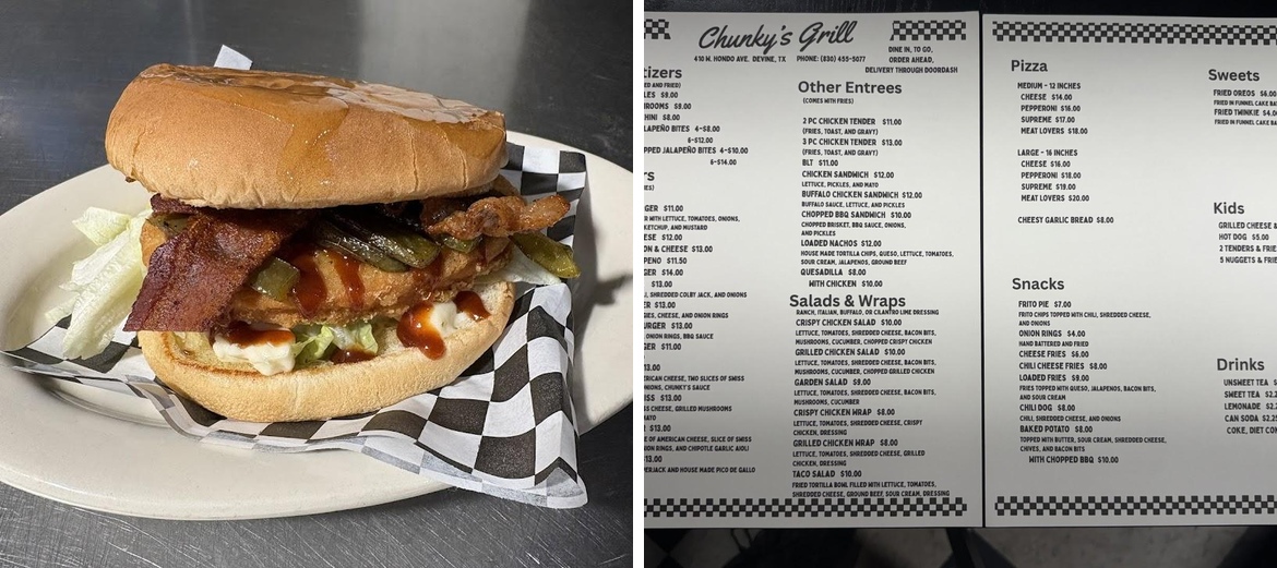 Chunky's Grill Menu