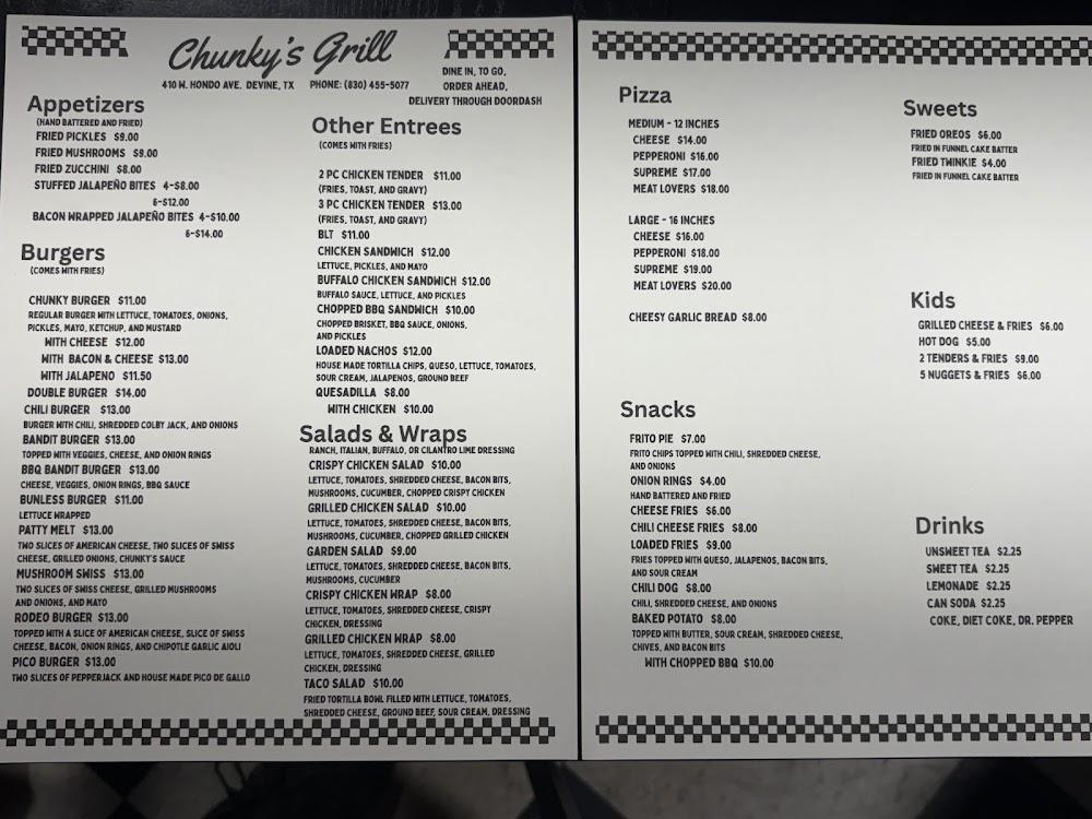 Chunky's Grill Menu image 1